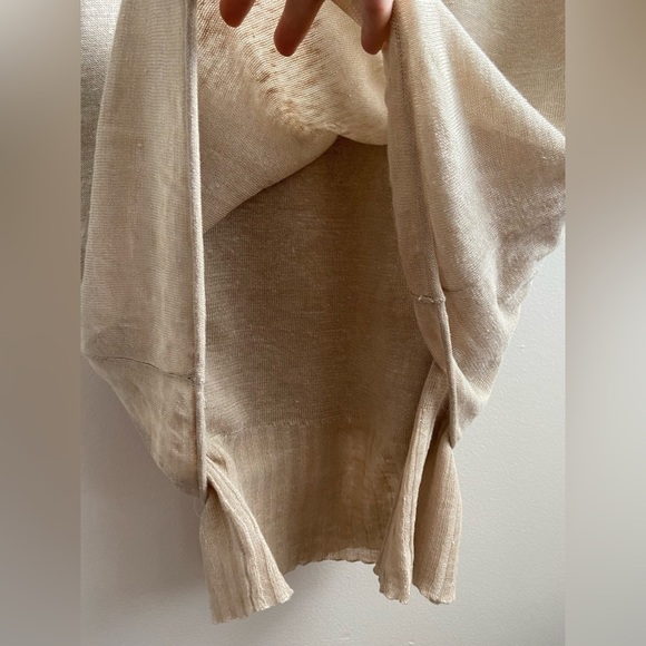 Bill Blass linen jersey dress size XS tan color midi length - Picture 9 of 13